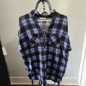 Blue plaid tee